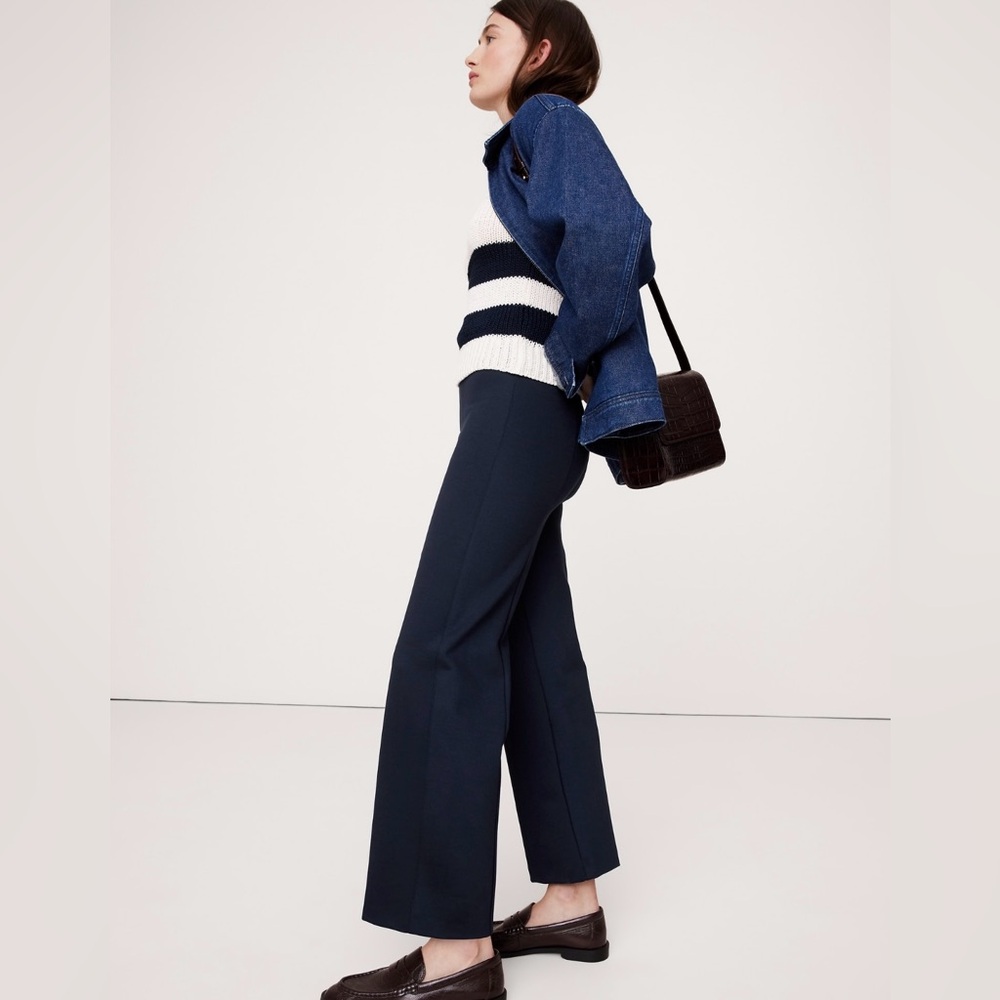 NWT-Banana Republic Navy Straight Everywhere Ponte Ankle Pant, Small - Picture 3 of 8